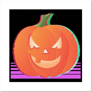 Halloween Vaporwave Jack o lantern Posters and Art